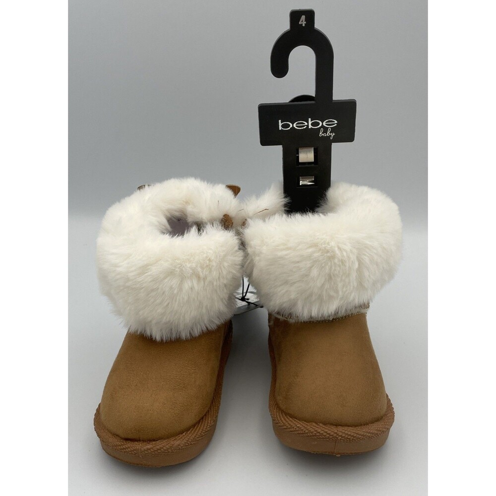 Bebe Baby Boots Size 4 Style BBEWH0001 Cognac New